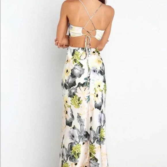 Petal & Pup White Floral Maxi Dress with Green Accents - Picture 11 of 11